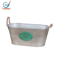 Indoor galvanized metal ice bucket Honeycomb Decorative Bucket Flower pot