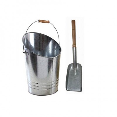 Galvanized ash Bucket wiht shovel