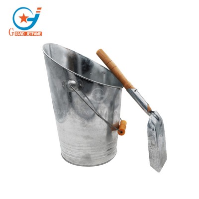 galvanized ash holder with shovel metal scuttle of coal