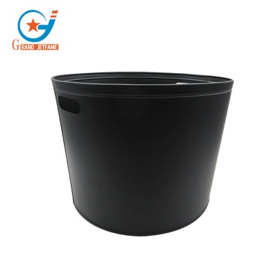 Black Metal Ash Bucket Coal Bucket round firewood bucket