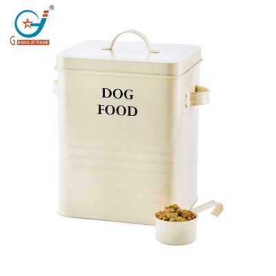 Metal Dog Food Storage Container Tin ,Dog Treat and Food Storage Tin with Lid Serving Scoop Included